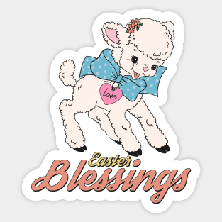 Easter Blessings - Cute Easter lamb Sticker